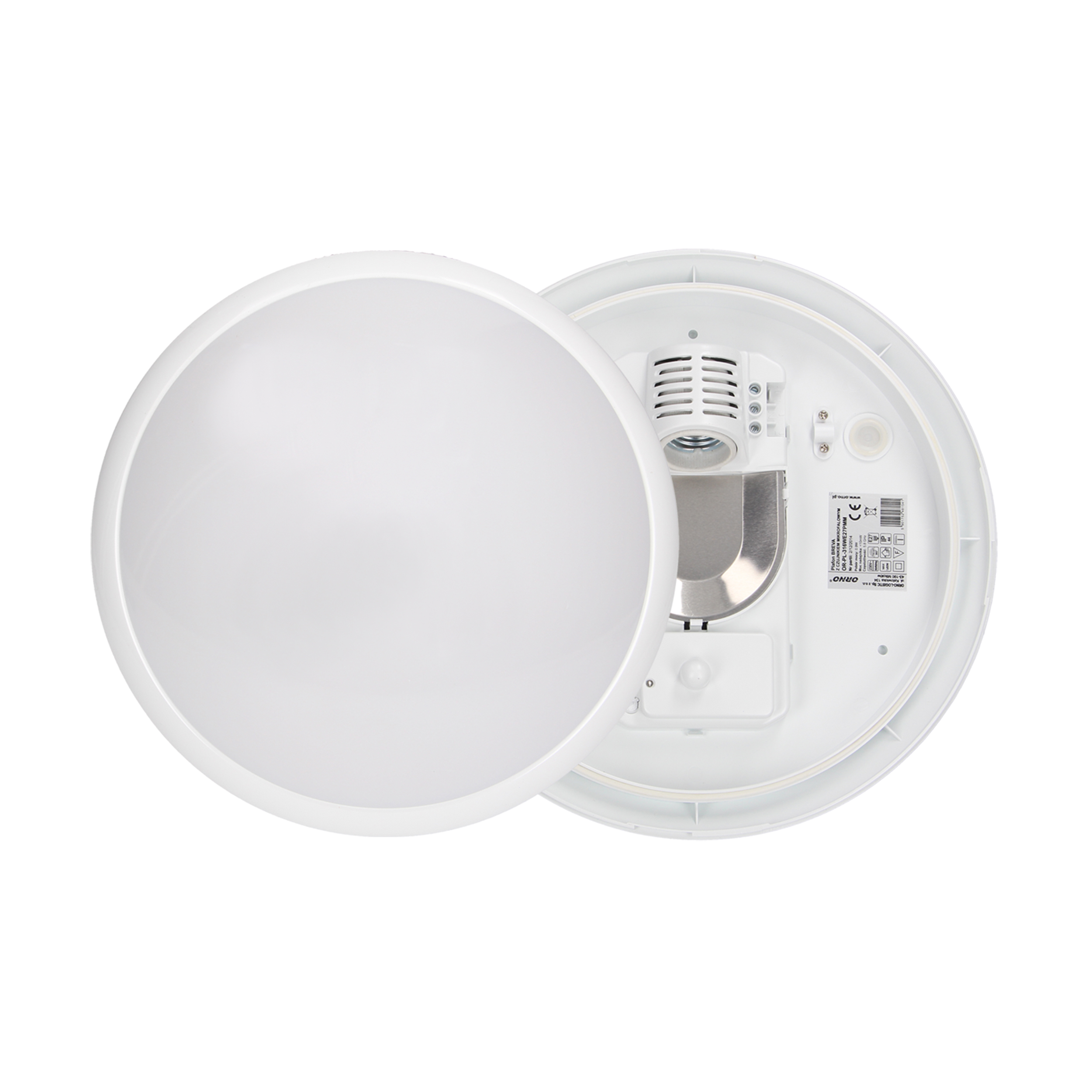 Aplica ADVITI Breva AD-PL-316WE27PMM, 60W, IP44, E27, senzor de miscare 360 ° incorporat, IK10, alb