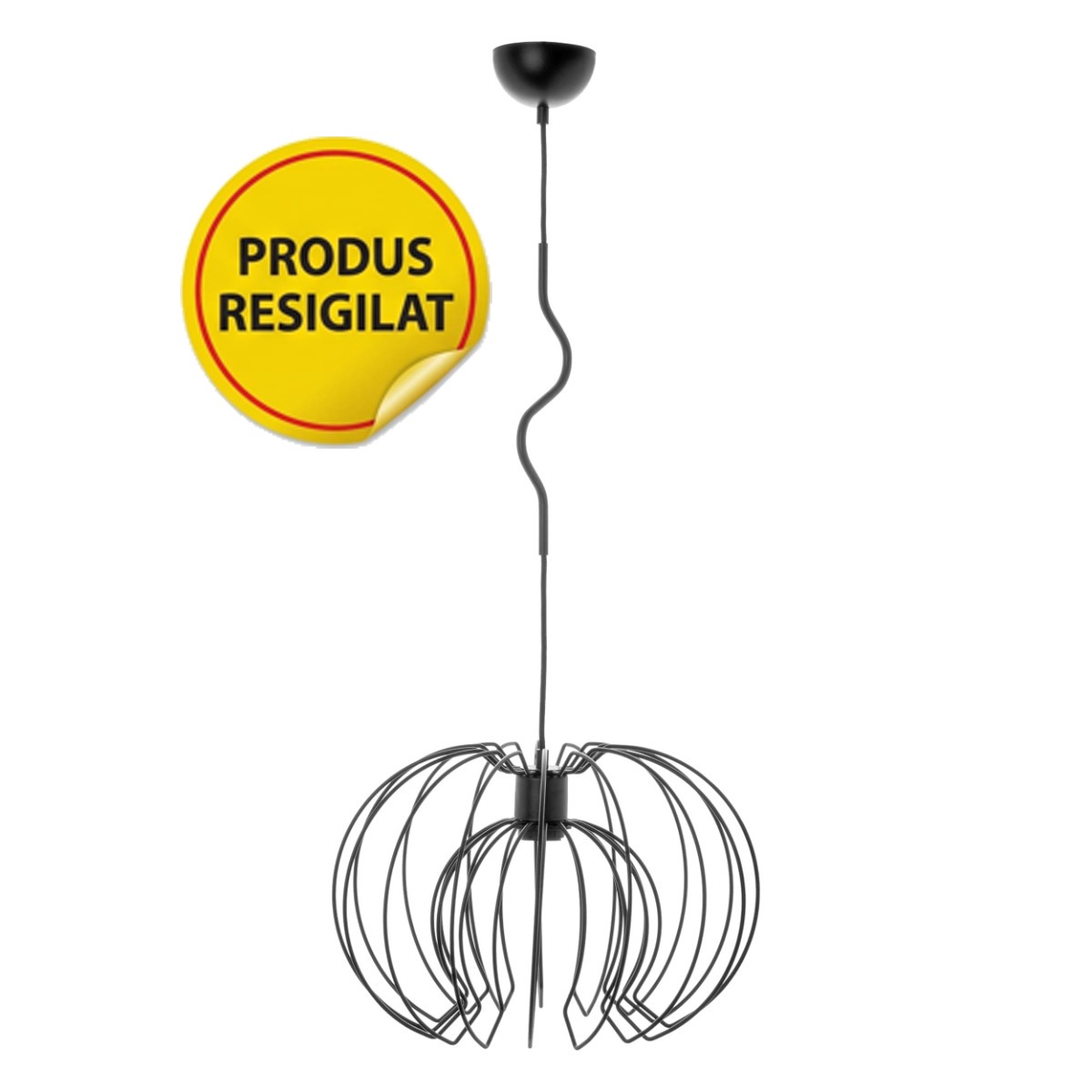 RESIGILAT - Corp de iluminat suspendat ADVITI Bola 1p AD-LD-6221BE27, E27, maxim 60W, negru