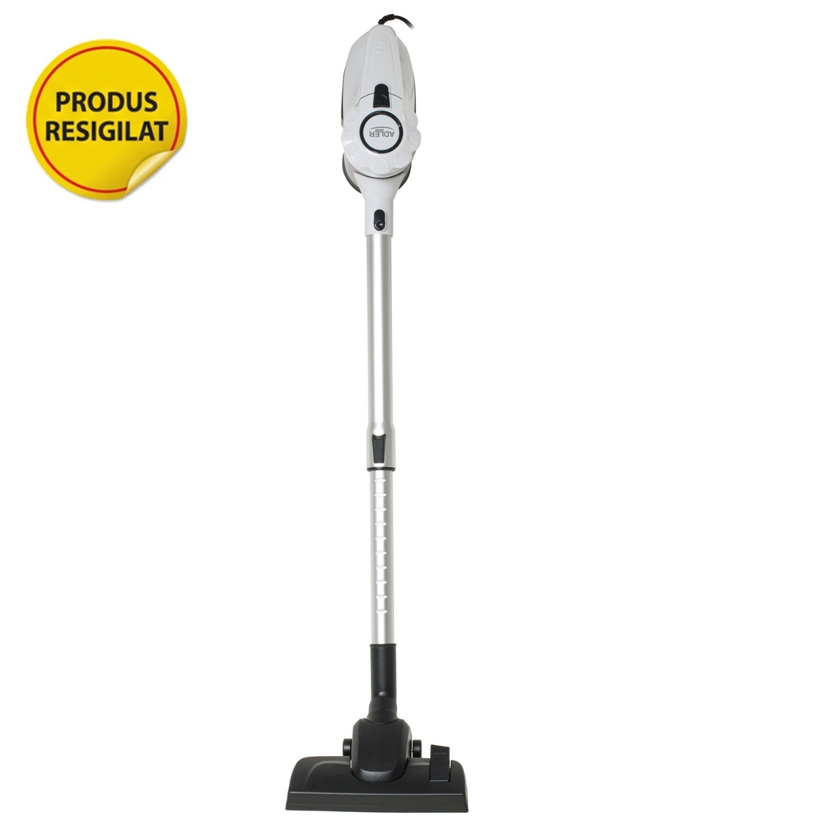 RESIGILAT- Aspirator Manual, Adler, AD7036W, Fara Sac, Cu Fir, Filtru Plastic, Recipient Praf 1.5L, Raza Actiune 6M, Putere 800W, Dimensiuni 21x23.5x120 cm