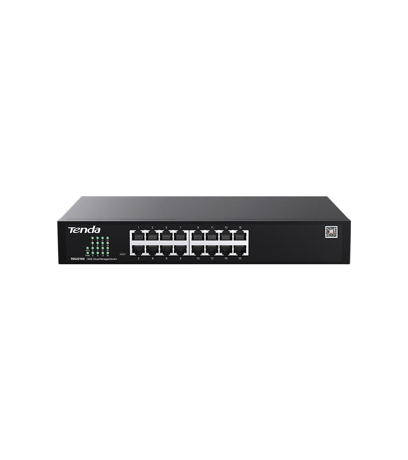 Switch Tenda TEG2216D 16GE Cloud, negru, 16 porturi Ethernet, 294x178x44mm