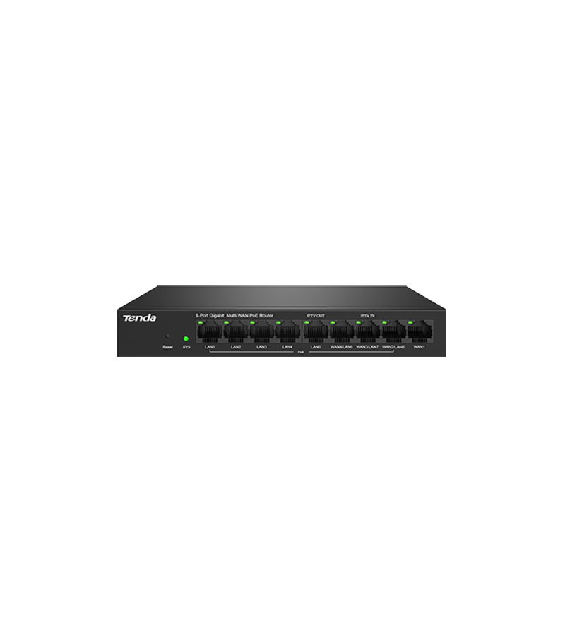 Router 8 porturi PoE+, 1 port WAN, Gigabit, Web Management - TENDA TND-G0-8G-POE