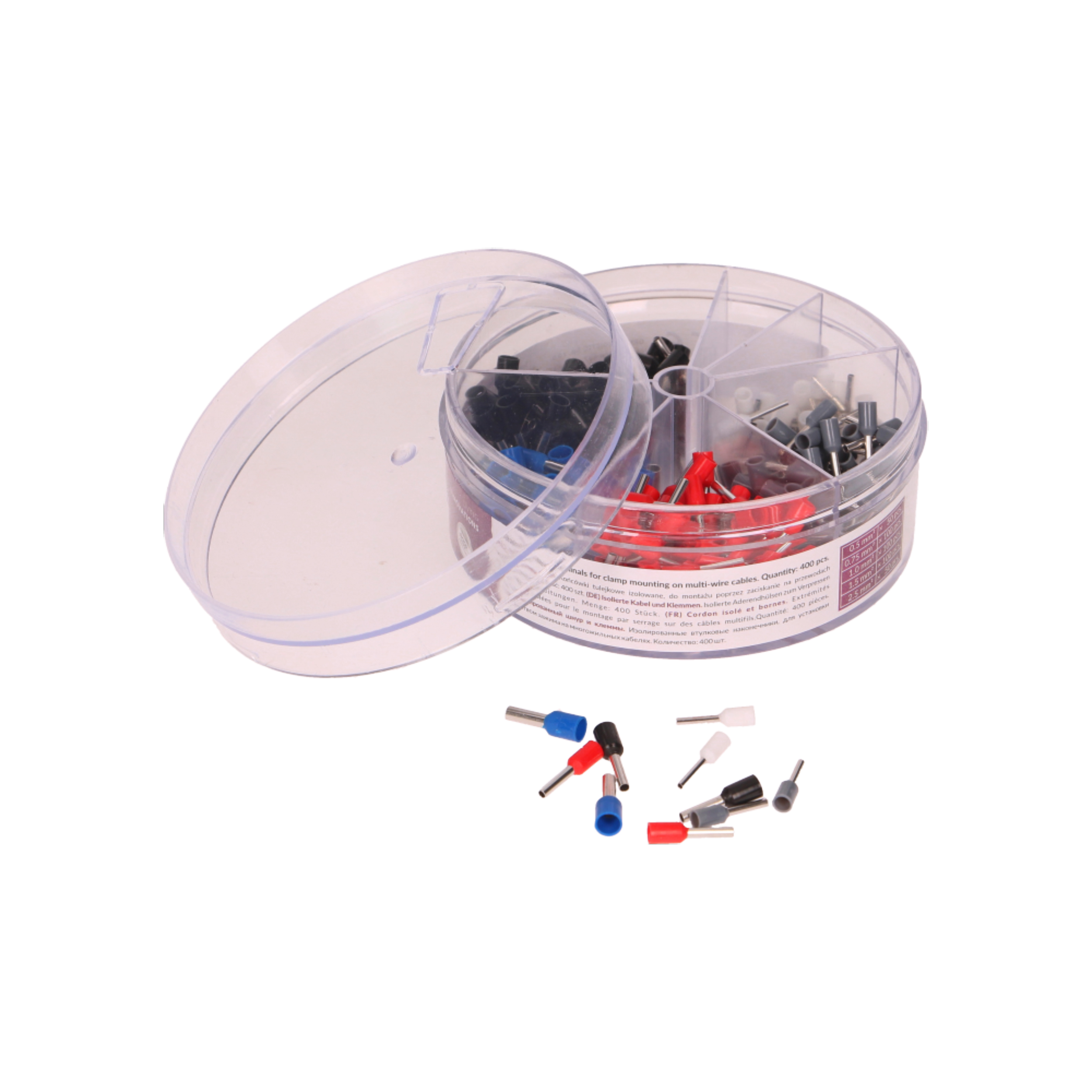Set pini sertizare terminali/capat 0.50mm - 2.50mm, 400 buc/set