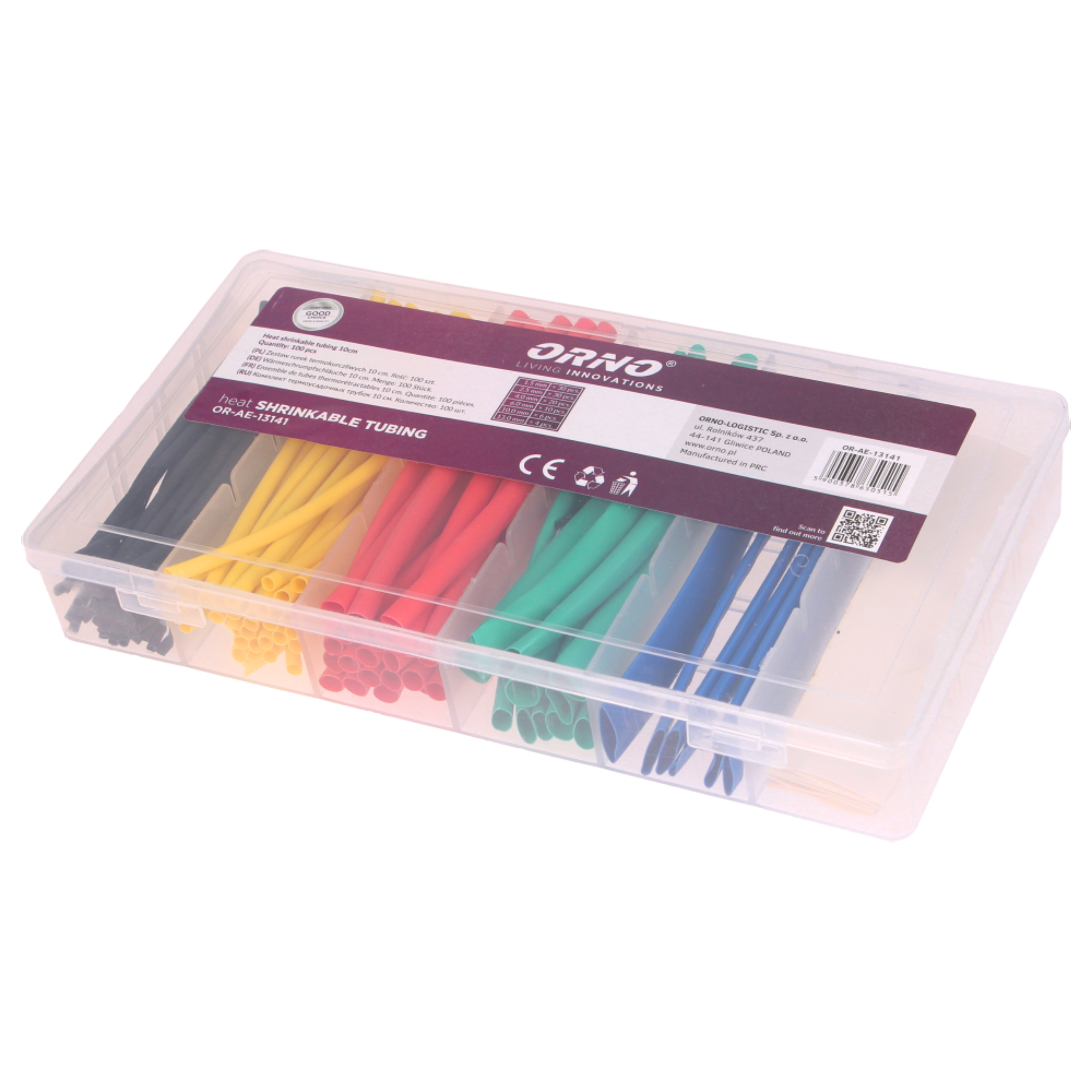 Set tuburi termocontractabile ORNO OR-AE-13141, multicolor, 1.5 mm - 13 mm, 100 buc x 10 cm/set