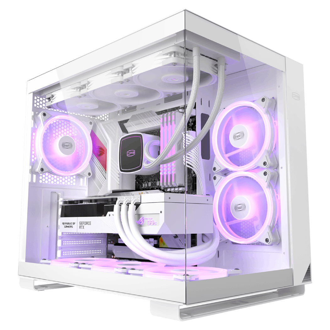 Carcasa PCCOOLER, Middle Tower, ATX, 6 ventilatoare, ARGB, negru, USB 3.2 gen 1 x 2, USB Type-C x 2, mic, audio