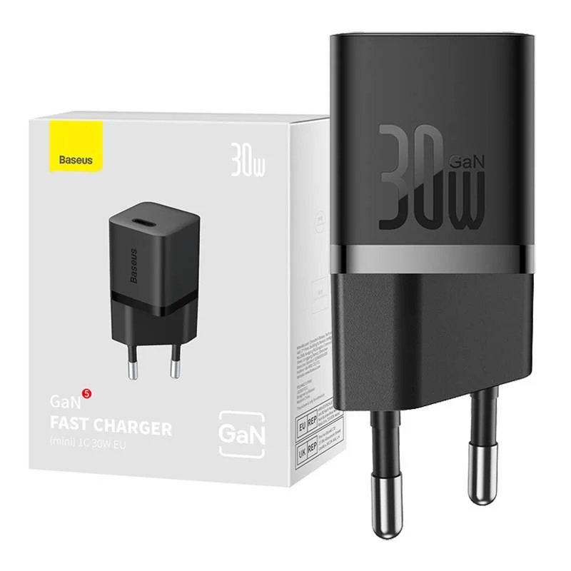 INCARCATOR retea Baseus, GaN5 Fast Charger 30W, 1 x USB Type-C 5V/3A,  negru "CCGN070401" - 6932172624439