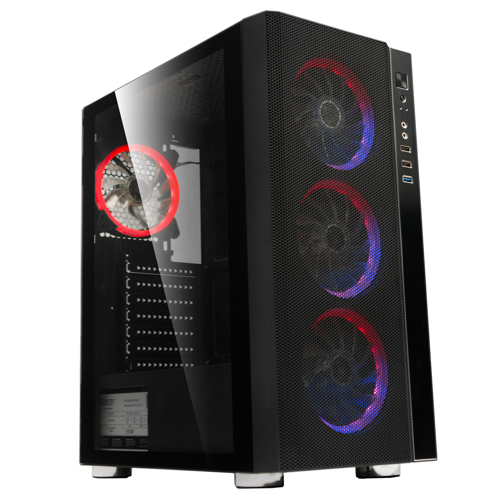 Carcasa SPACER RAINBOW, Mid-Tower, fara sursa, ATX, Black