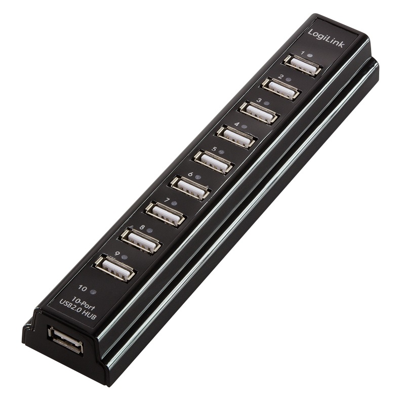 Hub Logilink UA0096,10 porturi,USB 2.0, negru