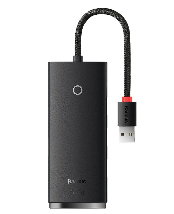 HUB extern Baseus Lite, porturi USB: USB 3.0 x 4, conectare prin USB 3.0, lungime 2m, negru, "WKQX030201"  - 6932172606220