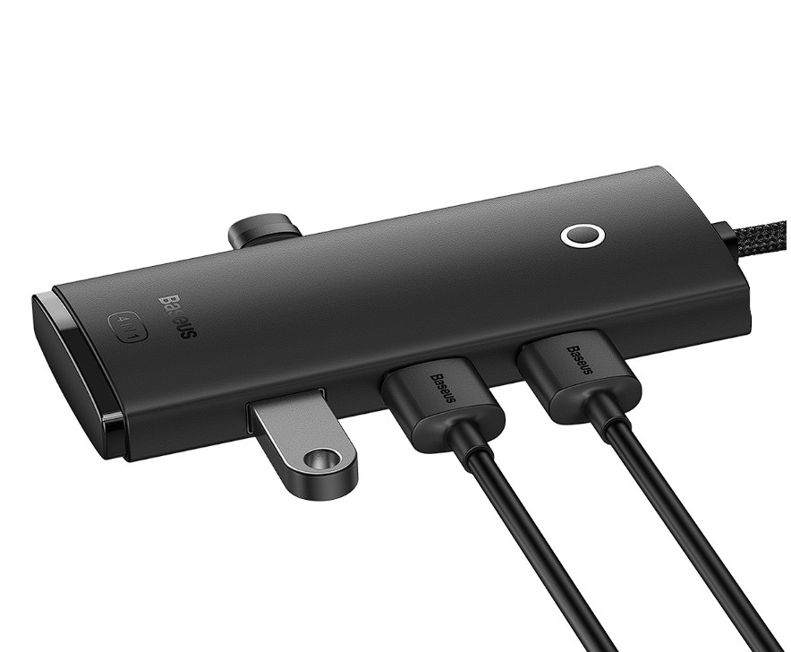 HUB extern Baseus Lite, porturi USB: USB 3.0 x 4, conectare prin USB 3.0, lungime 2m, negru, "WKQX030201"  - 6932172606220