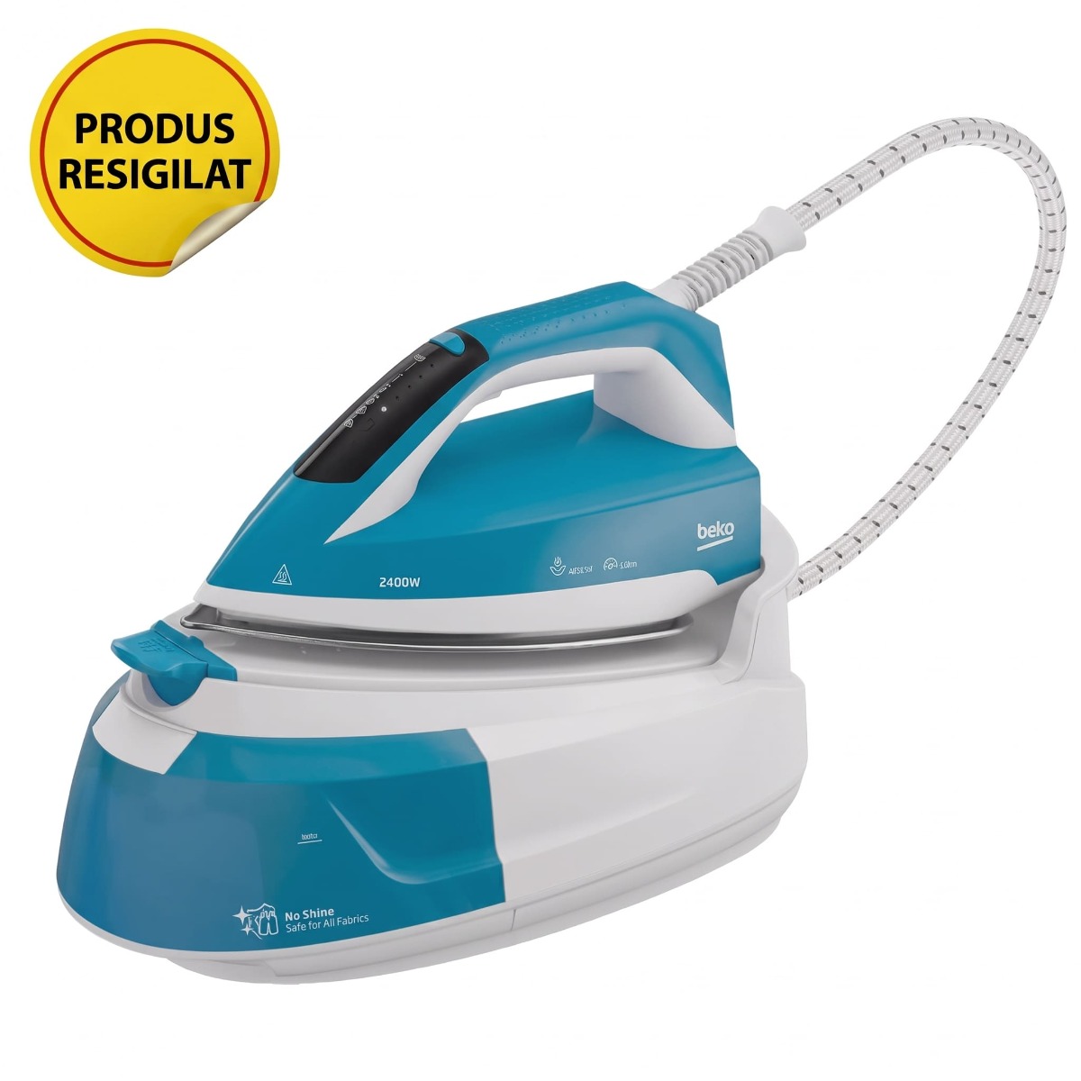 Resigilat Statie de calcat BEKO SGA6124D, 2400W, 200g/min, 1l, talpa SteamXtra, Alb-Albastru