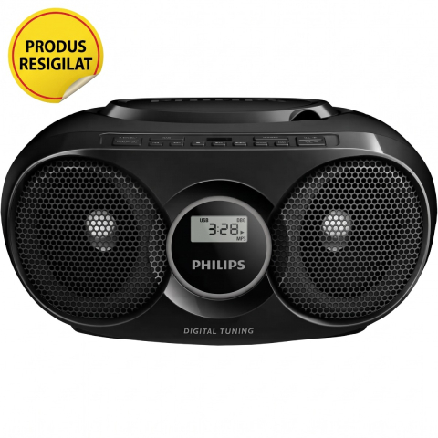 Resigilat Microsistem audio Philips, AZ318B/12, CD Player, tuner FM, USB, AUX, 3W
