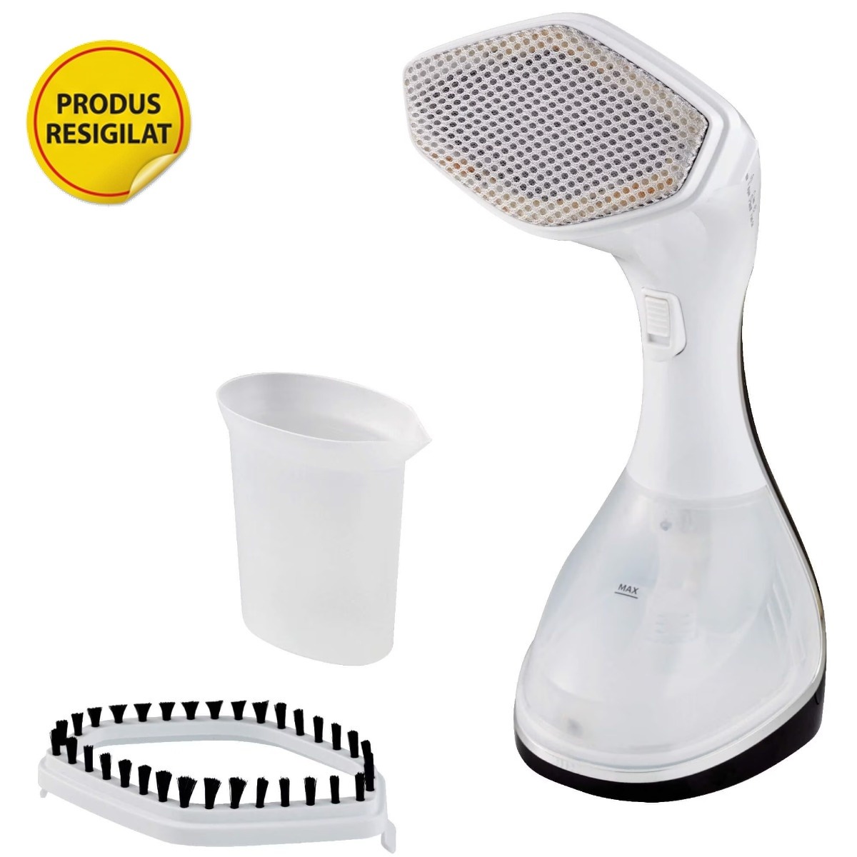 Resigilat Aparat de Calcat Vertical BEKO STM6120W, 2200W, 25g/min, 230ml, talpa ceramica, Sistem Anti-Calcar, Display LCD, Recipient detasabil, AntiPicurare, Alb-Negru