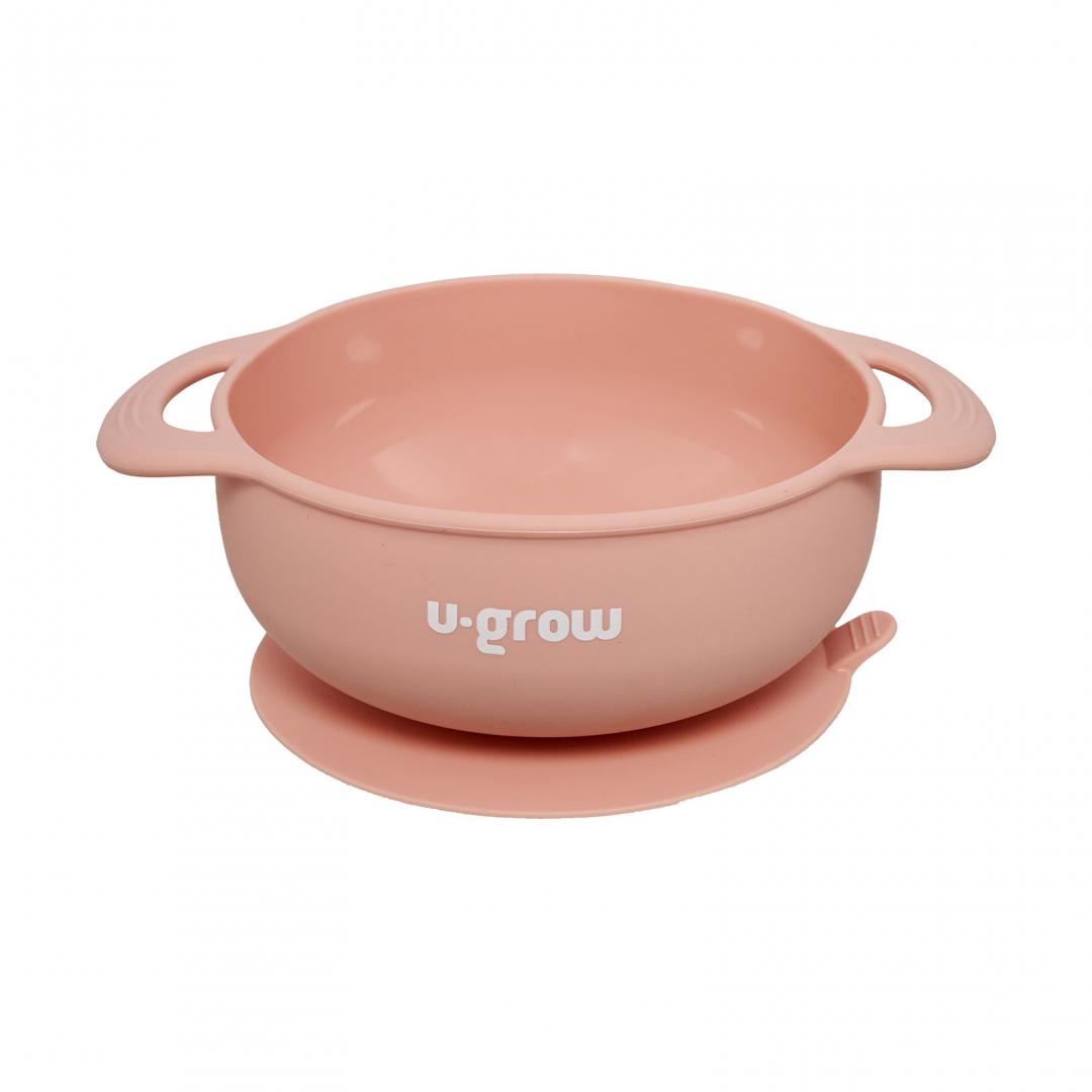 Set diversificare U-Grow UG-SET2PK, 5 piese silicon, baveta/bol, roz