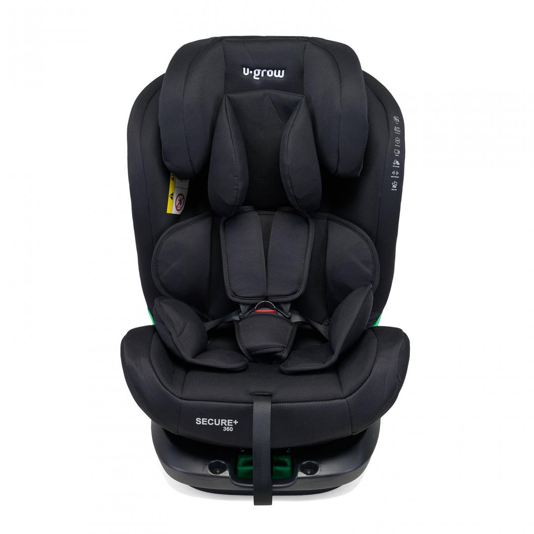 Scaun auto U-Grow Secure+ UG-HB51-BK, rotativ 360, 40-150cm, Isofix, negru