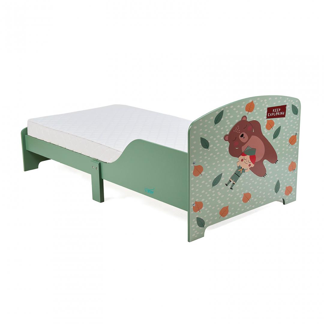 Pat Junior U-Grow UGMPJ07-GNF, Green Forest, protectii laterale, lemn