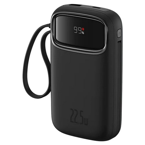 Power bank Baseus Qpow2 Dual-Cable, 20000mAh, PD 3.0 + QC 3.0 22.5W, 1 x USB, 1 x Iphone Lightning, 2 x USB Type-C, digital display pentru status baterie, total 2.4A, negru