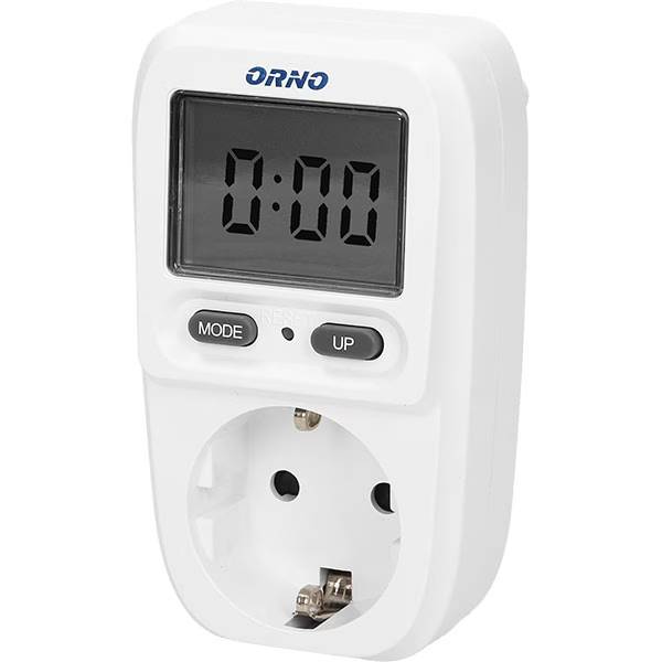 RESIGILAT - Priza cu contor de energie ORNO OR-WAT-419(GS), 16A, 230V, afisaj LCD, alb