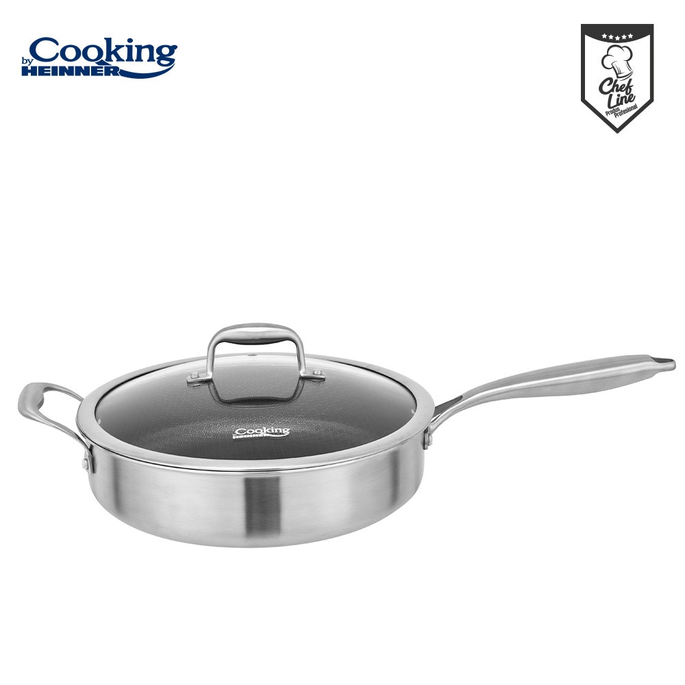 Tigaie adanca Cooking by Heinner Titanium, 3 straturi, inox, inductie, 24 x 6.5 cm, 2.7 L