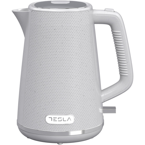 Fierbator Tesla KT400GX, 1.7L, 2200W, oprire automata, indicator LED, baza rotativa 360°, alb/gri