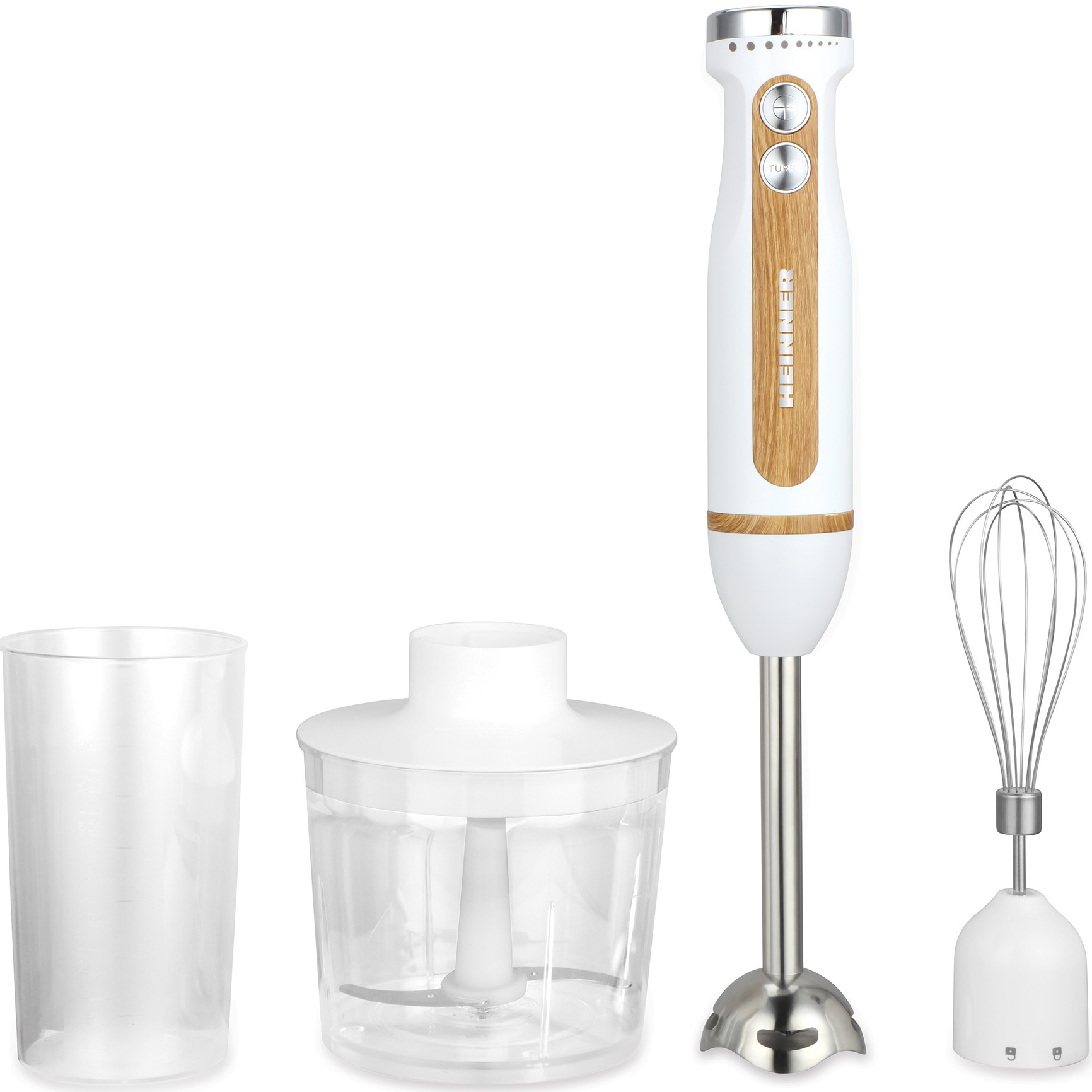 Mixer vertical Heinner Bestmix HB-DC600WH, 600 w, viteza variabila+turbo, lame din inox, alb