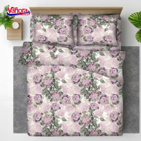 Set de pat king size bumbac, 92 gsm, peony