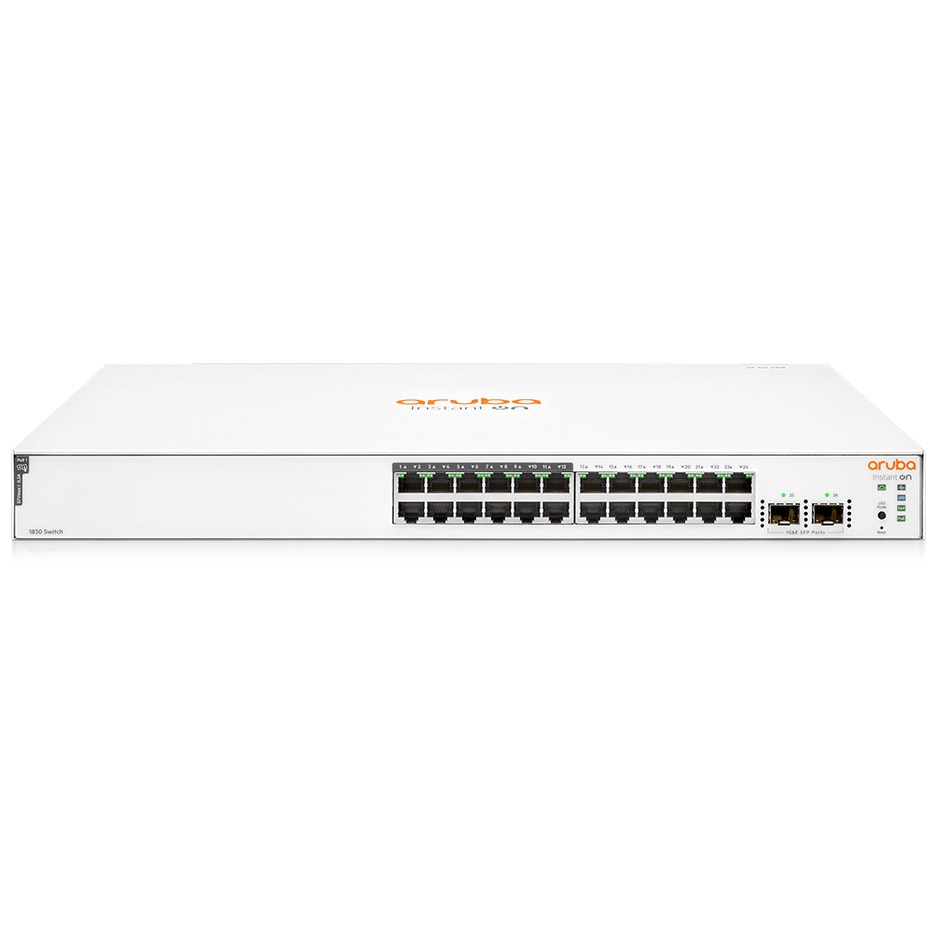 Switch Aruba JL813A Instant On 1830, 24 porturi Gigabit 12p Class4 PoE 2SFP 195W