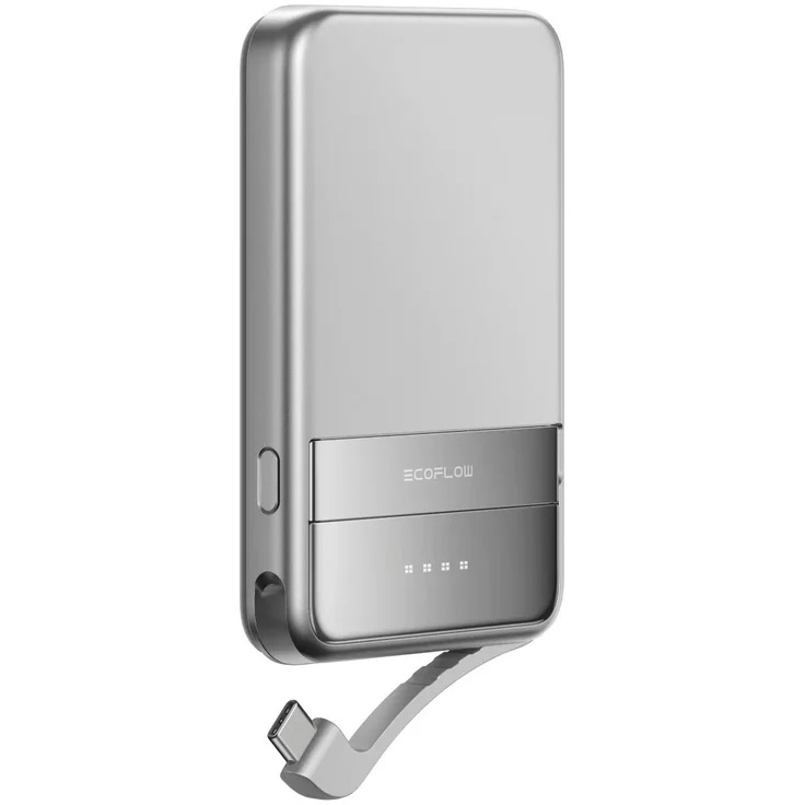 Acumulator extern EcoFlow Rapid MagSafe Qi2 5000 mA, Gri
