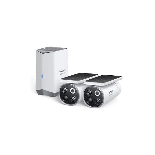 Kit supraveghere video Baseus S1 Pro, Wireless, 3K, IP67, Panou Solar, HomeStation H1+2 camere