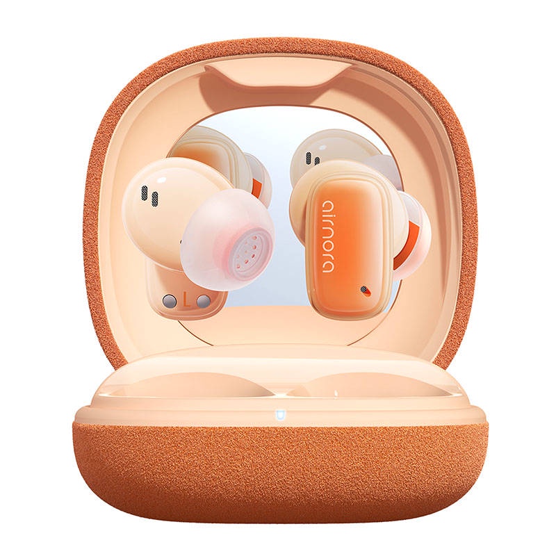 Casti In-Ear Baseus AirNora 2, Hybrid ANC, Bluetooth 5.3, Sunet Surround, Portocaliu