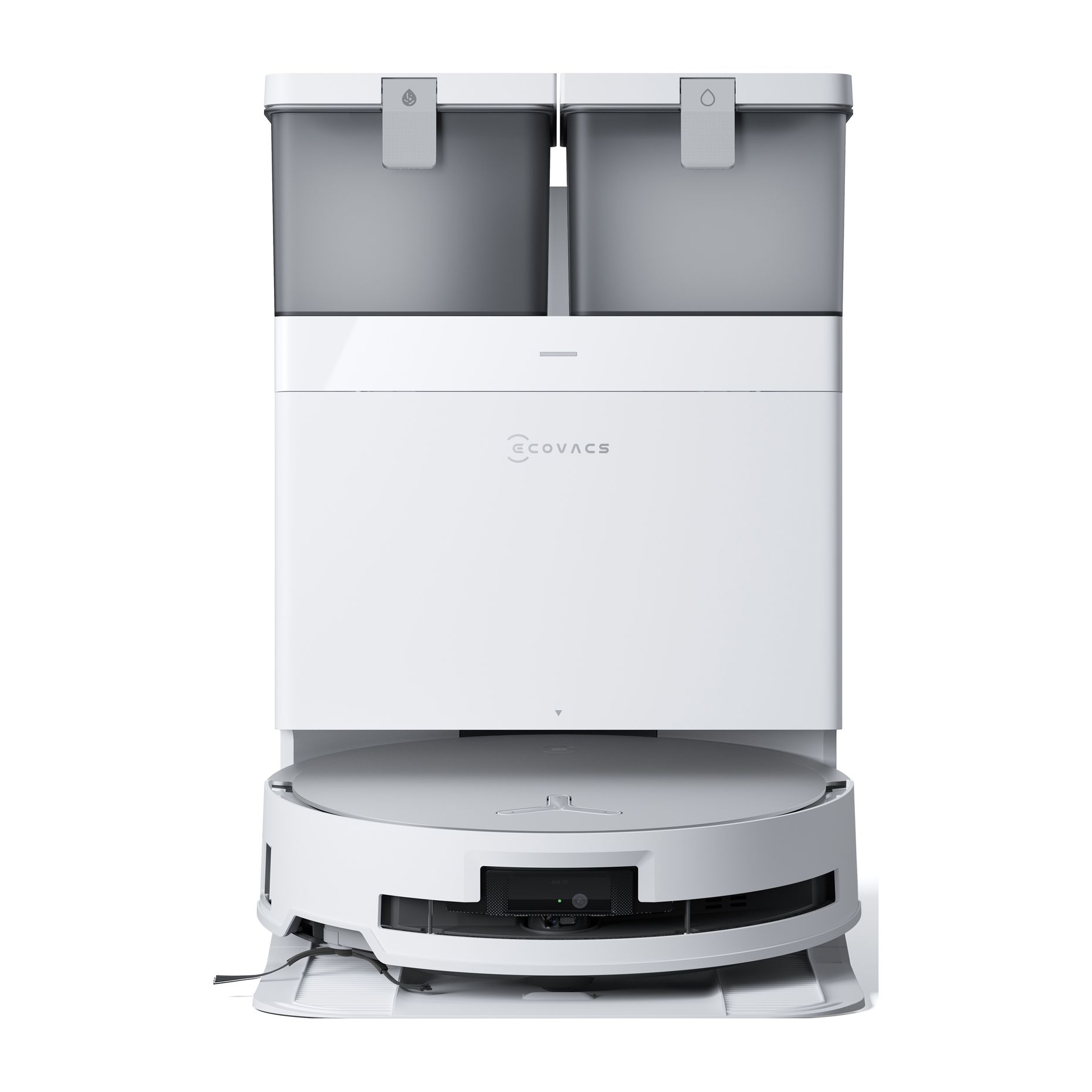 Robot de aspirare Ecovacs DEEBOT X8 OMNI, 18000Pa, baterie Li-Ion 6400mAh, capacitatea rezervorului de apa 110ml, capacitatea cosului de praf 220ml, capacitate rezervor statie pentru apa murdara 2 x 4L, capacitate cos praf statie 3L, alb