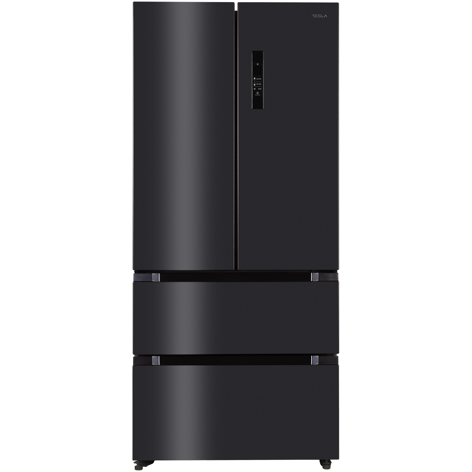Side by side Tesla RF5200FMAE, 512 l, Clasa E, Total No Frost, Motor Inverter, Display LED, H 190 cm, Inox/Negru