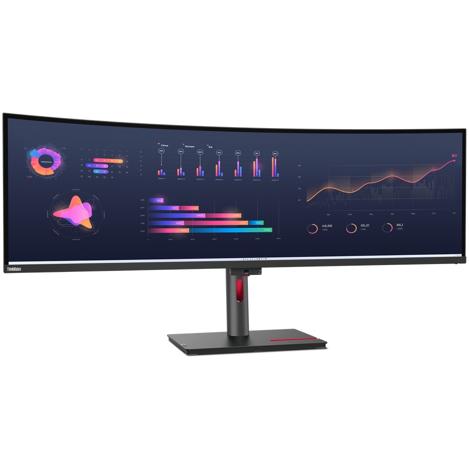 Monitor Lenovo ThinkVision P49w-30, 49" IPS, DQHD 5120x1440, 32:9, 4 ms, 350 cd/m², Raven Black