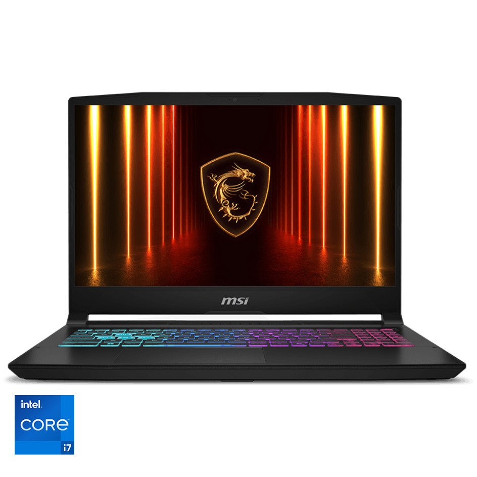 Laptop Gaming MSI Katana 15 HX B14WEK cu procesor Intel® Core™ i7-14650HX pana la 5.2GHz, 15.6" QHD, 165Hz, 16GB DDR5 RAM, 512GB SSD, NVIDIA® GeForce RTX™ 5050 GDDR7, No OS, Black