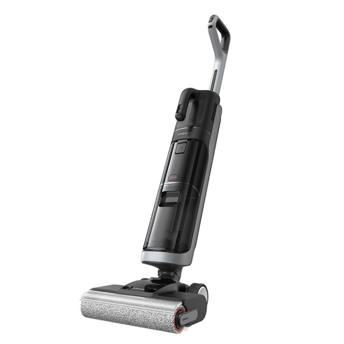 Aspirator vertical umed uscat Dreame H14 Dual HHV25A, 4 moduri de aspirare, 18.000Pa, auto-curatare, capacitate rezervor apa curata/murdara-0.8l/0.6l, baterie 4900mAh, autonomie pana la 75 min, 400W, afisaj LED, negru