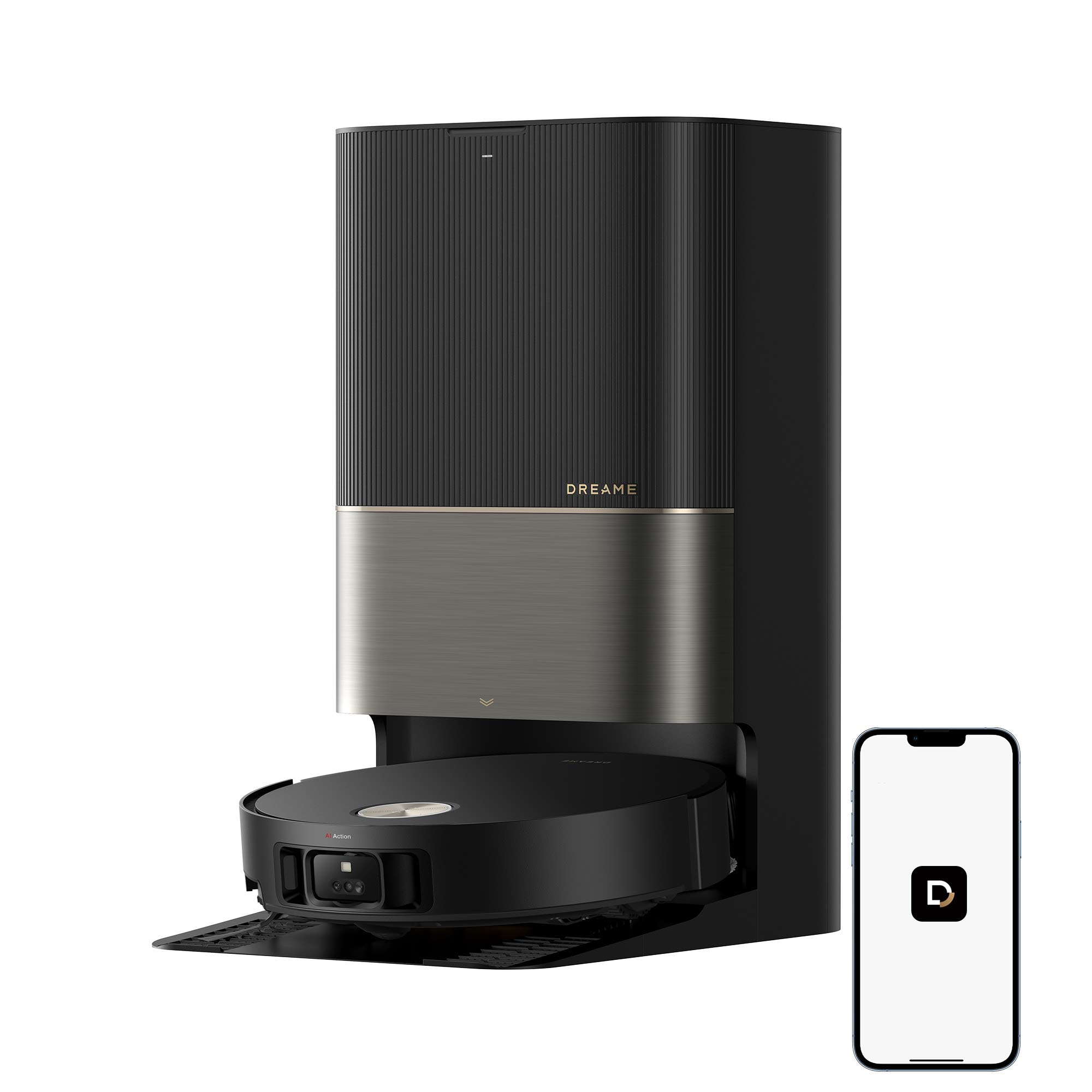 Robot de aspirare Dreame X50 Ultra Complete RLX85CE-4-BK, detectare AI a obstacolelor si navigare la 360°, comanda vocala, depasire obstacol de 6CM, aspirare 20000Pa, perie dubla anti-incurcare, Negru