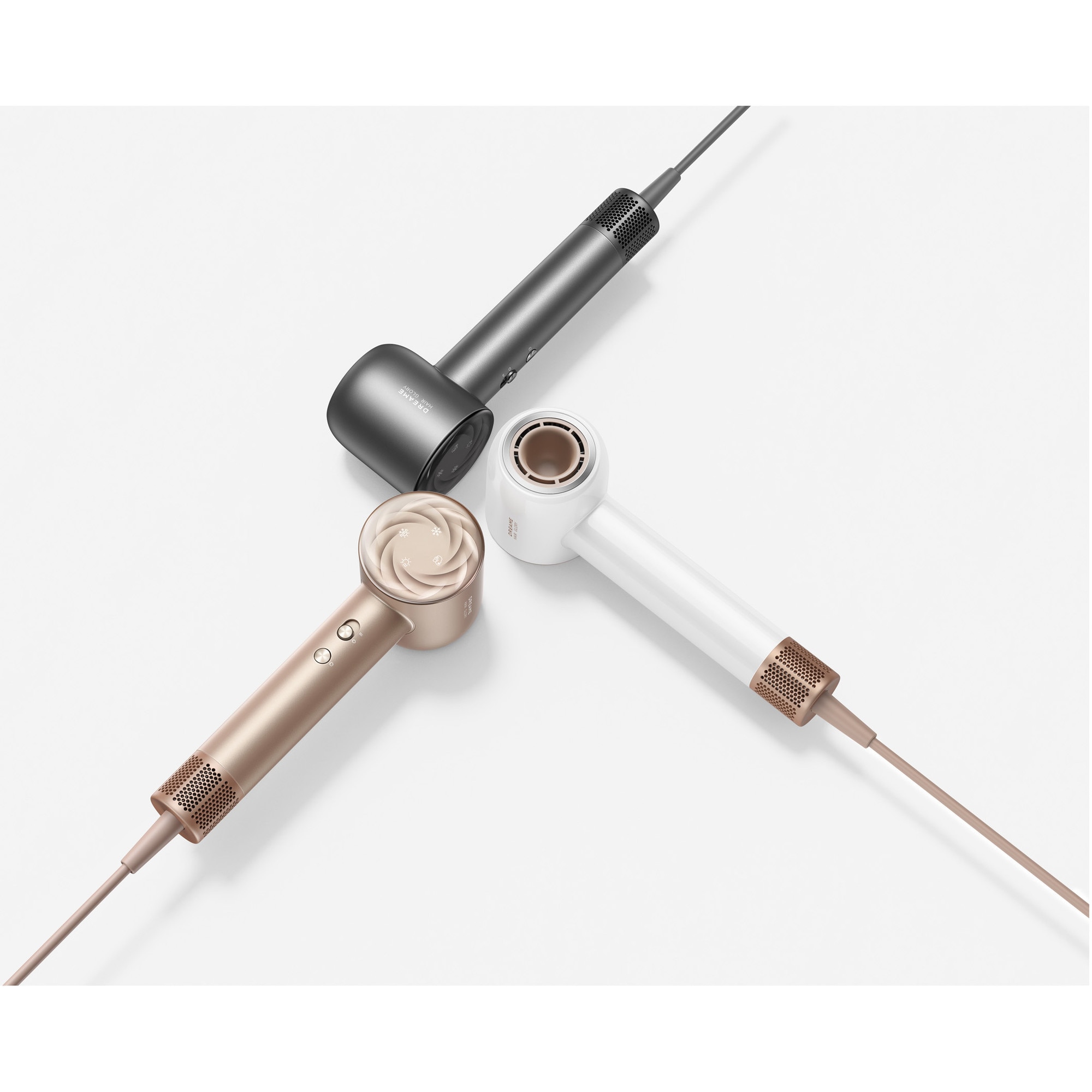 Uscator de par DREAME Glory Mix, 1600W, 3 duze magnetice, 4 setari de temperatura, 300 milioane ioni negativi/cm³, 76dB, motor de 110.000 RPM, negru