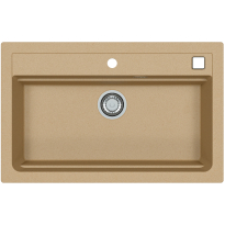 Chiuveta bucatarie Alveus Atrox 40, material compozit, 790x500x200mm, sifon pop-up inclus, Beige