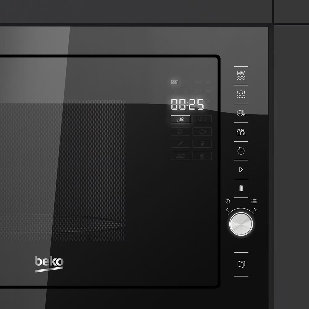 Resigilat Cuptor cu microunde incorporabil Beko BMCB25433BG, 25 L, 900 W, Touch Control, Grill, Timer, Convectie, Negru