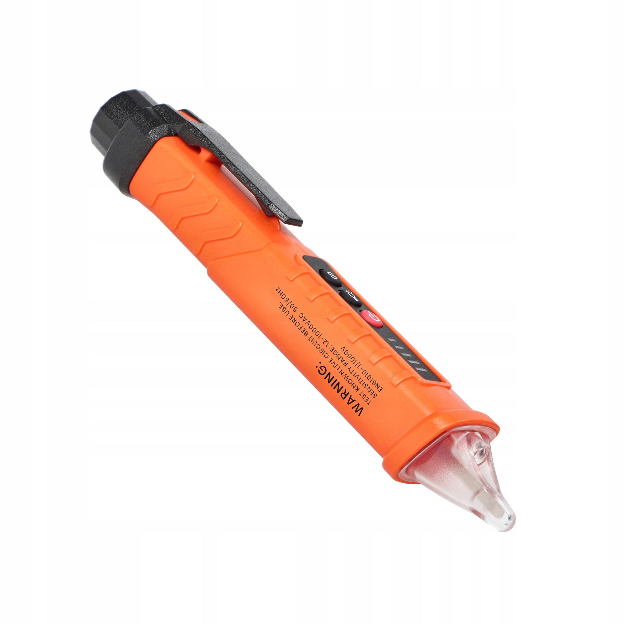 Tester tensiune, Orno, 12-1000V, Semnalizare sonora/optica, Plastic, 158x24x26 mm, Portocaliu/Negru