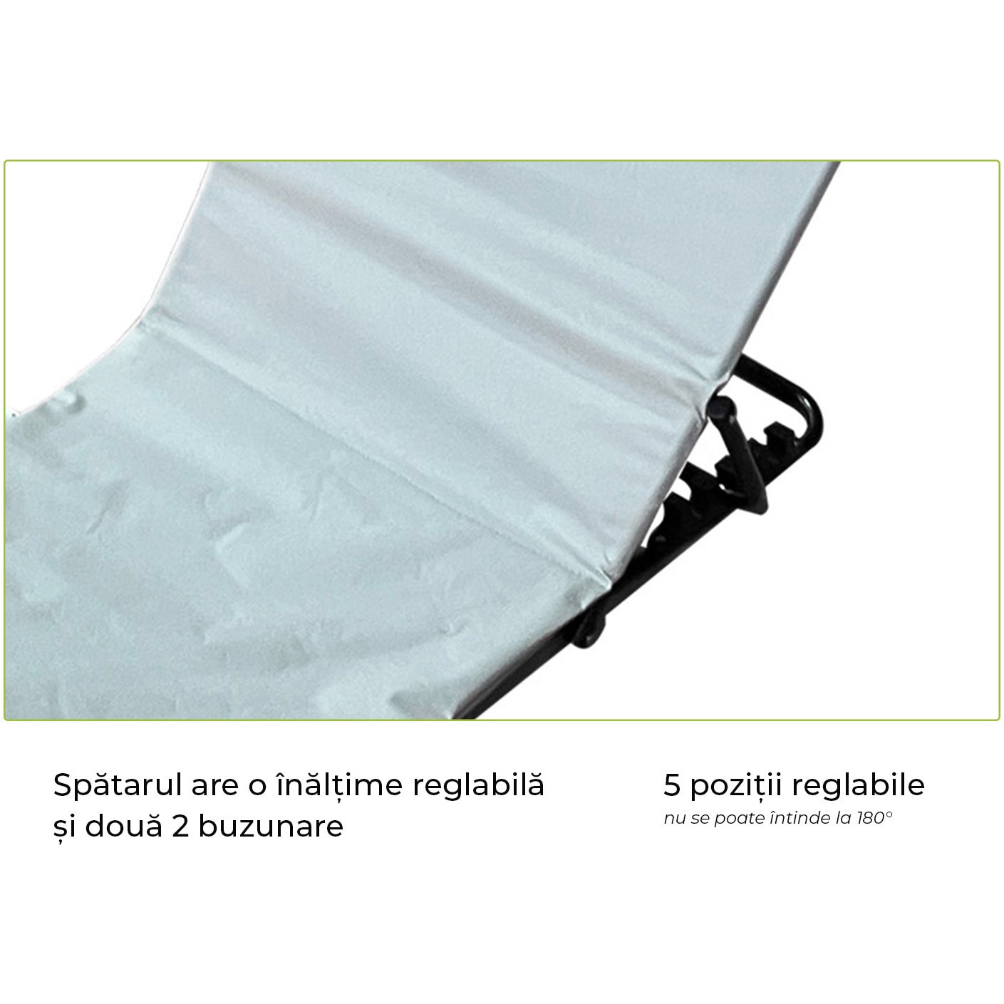 Covor plaja tip sezlong Heinner51x141x45cm, grey