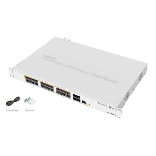 Switch MIKROTIK CRS328-24P-4S+RM PoE Switch 24x RJ45 1000Mb/s 4x SFP+ Dual Boot PoE Budget 500W