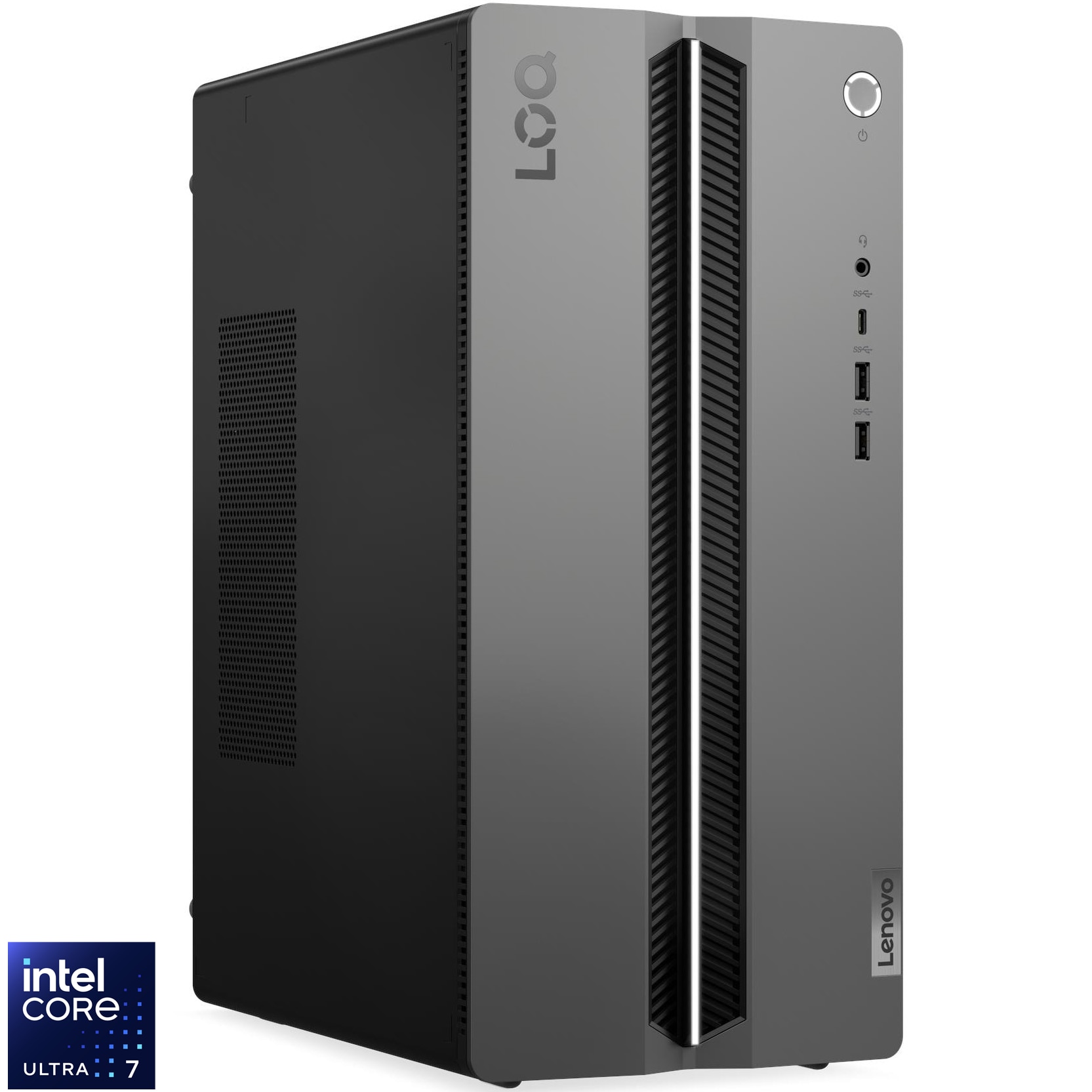 Sistem Desktop PC Gaming Lenovo LOQ Tower 17IAX10 cu procesor Intel® Core Ultra 7 255HX pana la 5.2GHz, 16GB DDR5, 1TB SSD, NVIDIA® GeForce RTX™ 5060 Ti 8GB GDDR7, No OS, Luna Grey