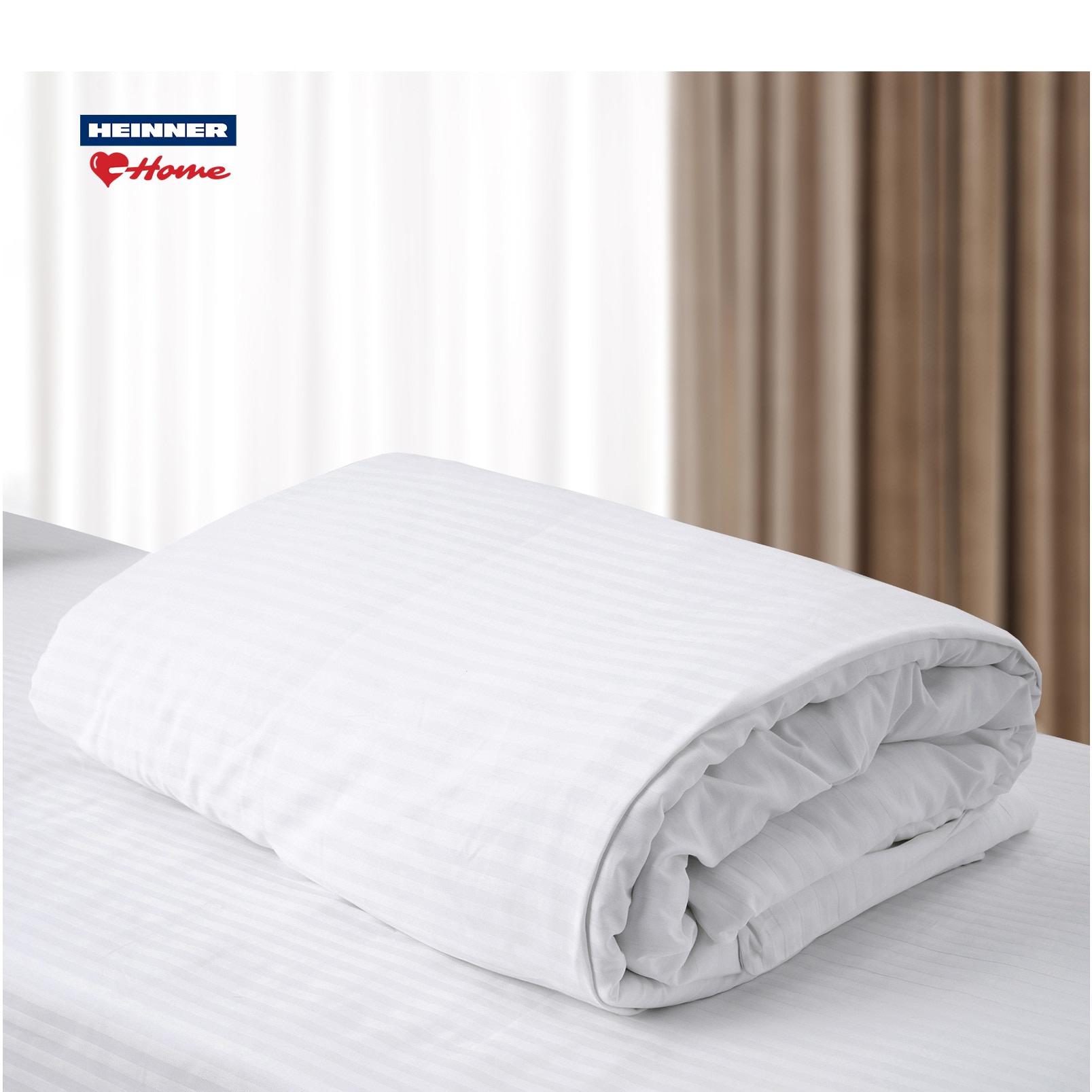 Cearceaf de pilota Heinner Home Damasc, 100% bumbac, 150 GSM, 250 TC, dungi satinate 1 cm, 200 x 220 cm