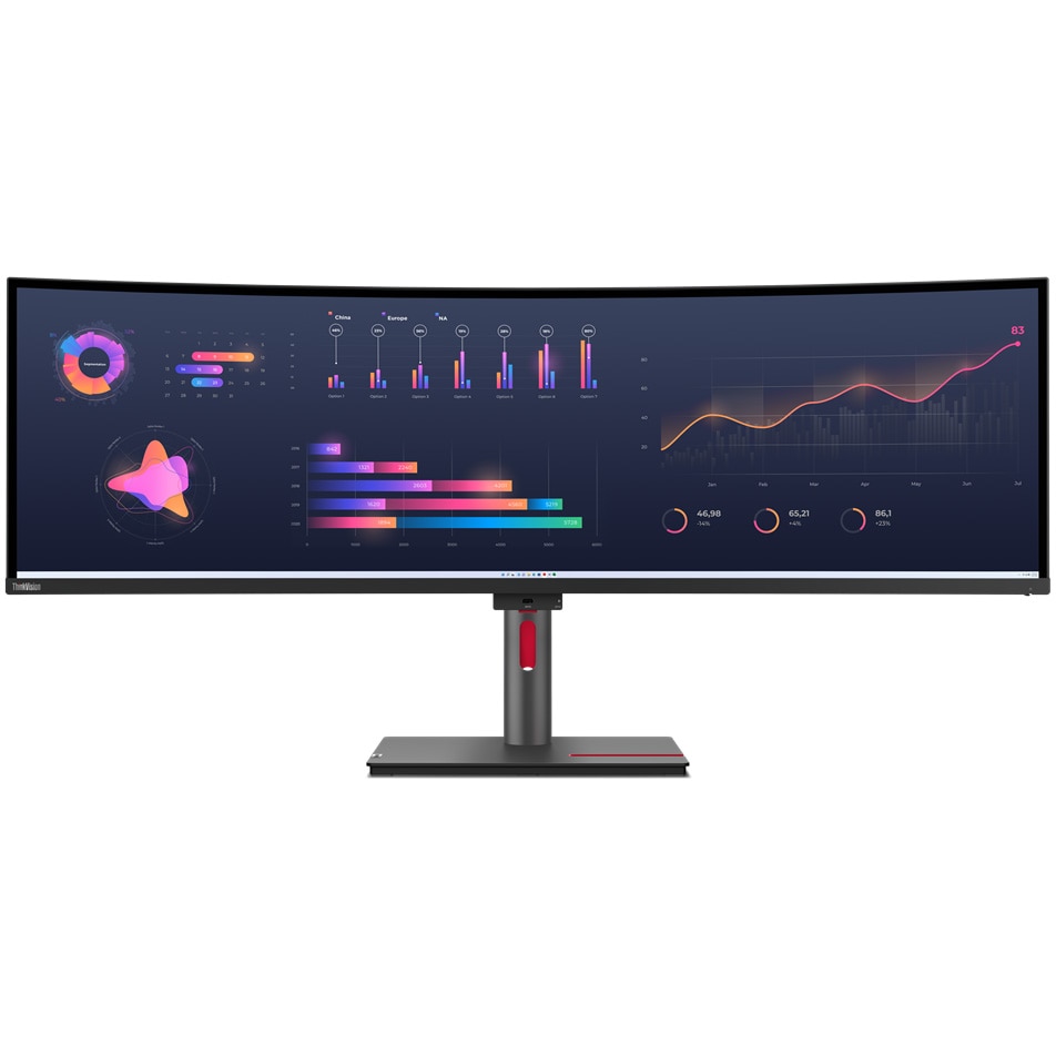Monitor Lenovo ThinkVision P49w-30, 49" IPS, DQHD 5120x1440, 32:9, 4 ms, 350 cd/m², Raven Black