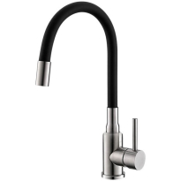 Baterie bucatarie Alveus Flexa, pipa flexibila, cartus ceramic, Negru Satin