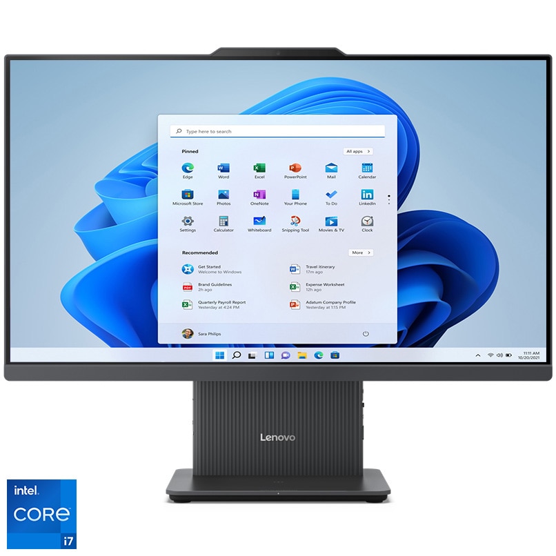 Sistem All-in-One Lenovo IdeaCentre AIO 24IRH9 cu procesor Intel® Core™ i7-13620H pana la 4.9GHz, 23.8", Full HD, IPS, 16GB DDR5, 1TB SSD M.2 2280 PCIe 4.0x4 NVMe, Intel® UHD Graphics, Windows 11 Home, Luna Grey
