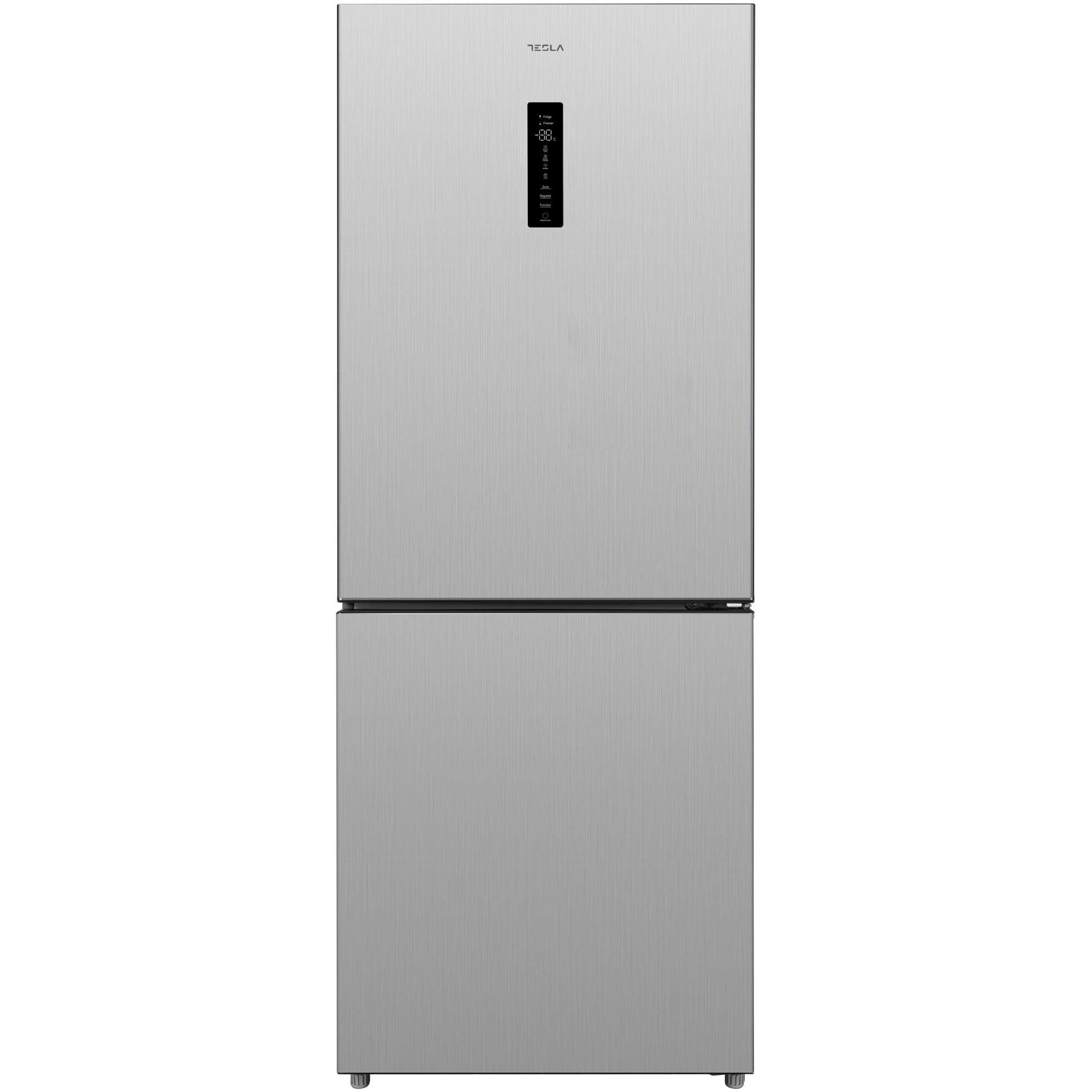 Combina frigorifica Tesla RC4200FTXE, 417 l, Total No Frost, Clasa E, Display extern, Control electronic, lumina LED, H 185 cm, Inox