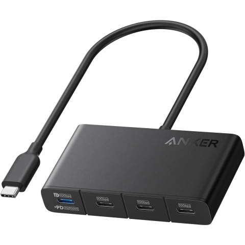 Hub Anker USB-C 4-in-1, 4x USB-C, 10Gbps, 100W Max PD-in, Negru