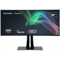 Monitor Curbat LED IPS ViewSonic VP3881A 38", WQHD+ (3840x1600), 60Hz, 5ms, aspect ratio 21:9, SuperClear® IPS, 95% DCI-P3, 100% sRGB, calibrare culori, 3 sides frameless, HDR 10, 2x HDMI, DisplayPort, USB-Type C (90W), Hub USB, Ethernet, boxe