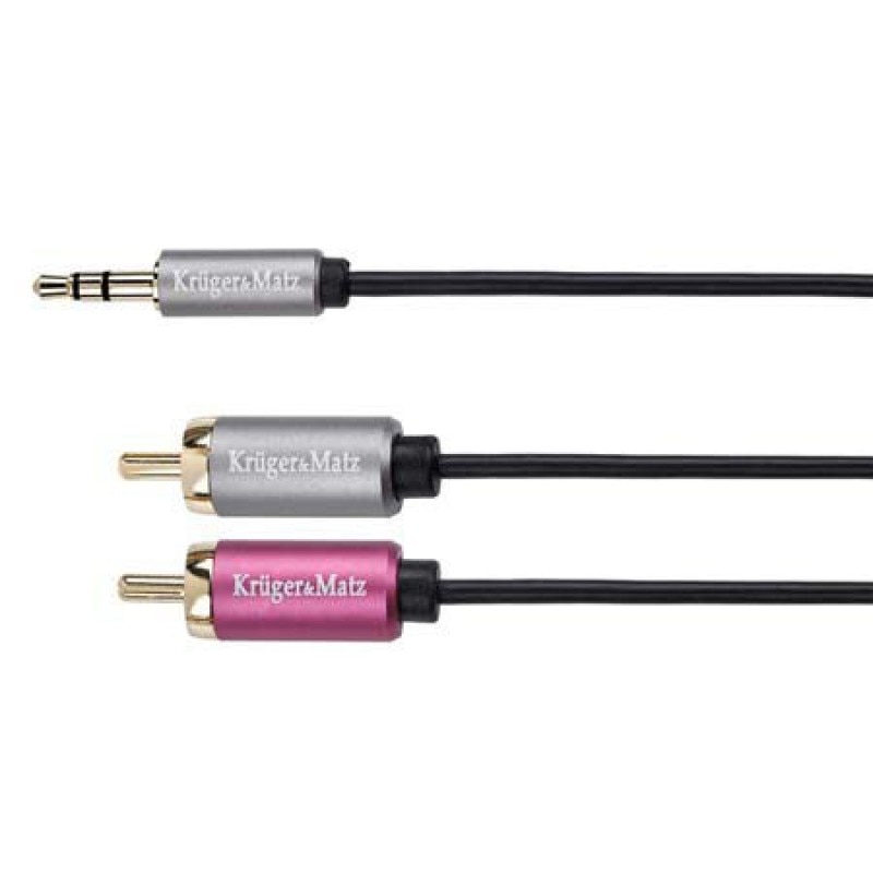 Cablu Kruger&Matz, Jack 3.5 mm - 2 x RCA, 3.0 m, Negru